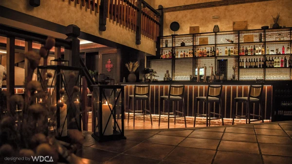 La Bodega del Canal bar with stone walls and timber counter
