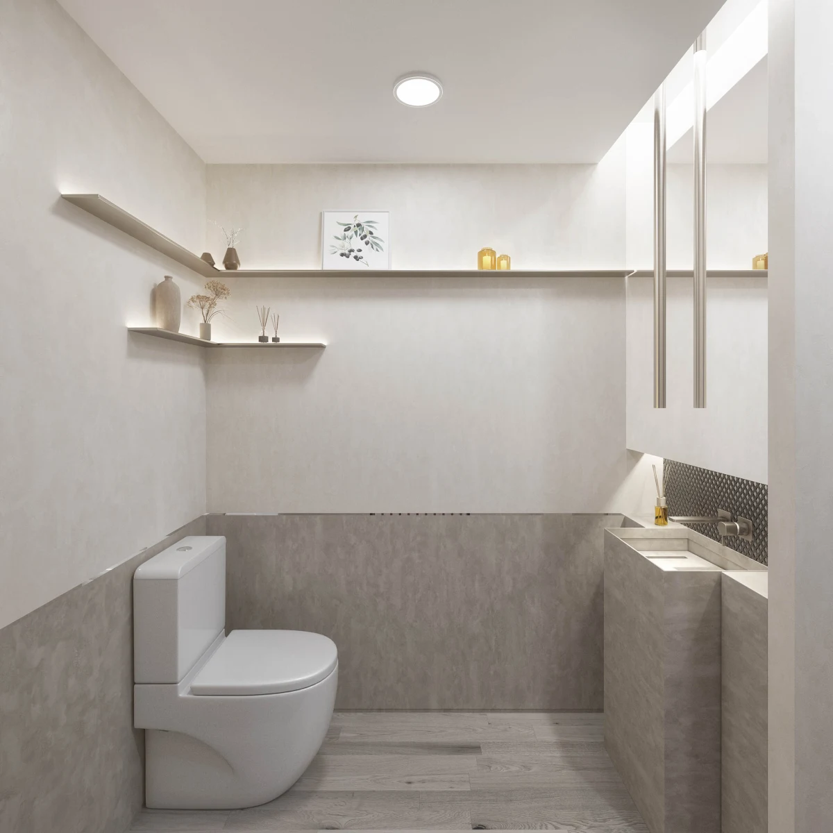P0_Baño Choco nuevo Casa JR guest bathroom with stone vanity