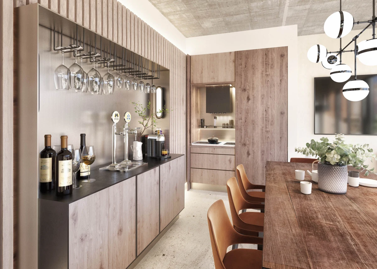 P0_Cocinas choco 01 Casa JR kitchenette with timber cabinets
