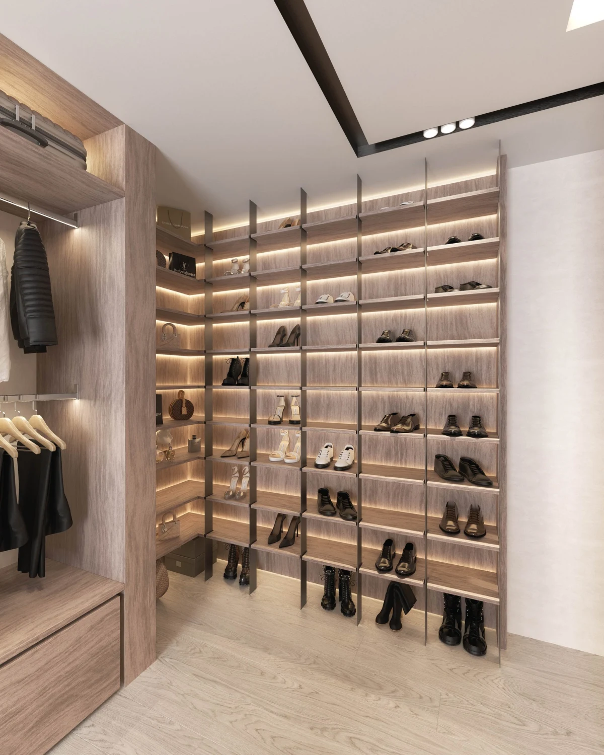 P2_Vestidor Ponferrada_02 Casa JR walk-in wardrobe with illuminated storage