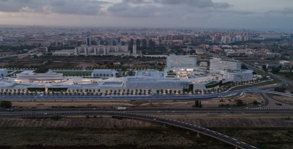Aerial urban visualization at night