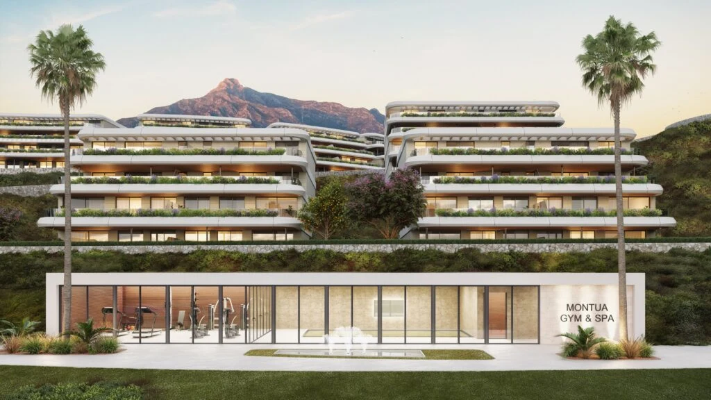 Montua Spa architectural rendering with landscaped terraces