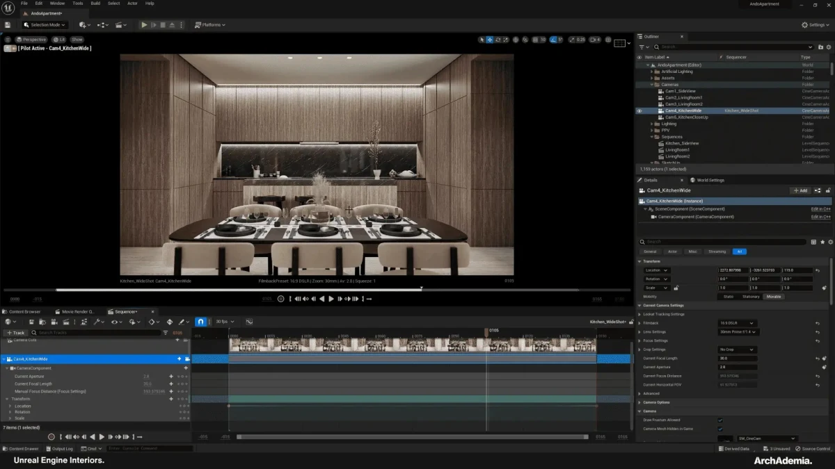 Architectural visualization software interface
