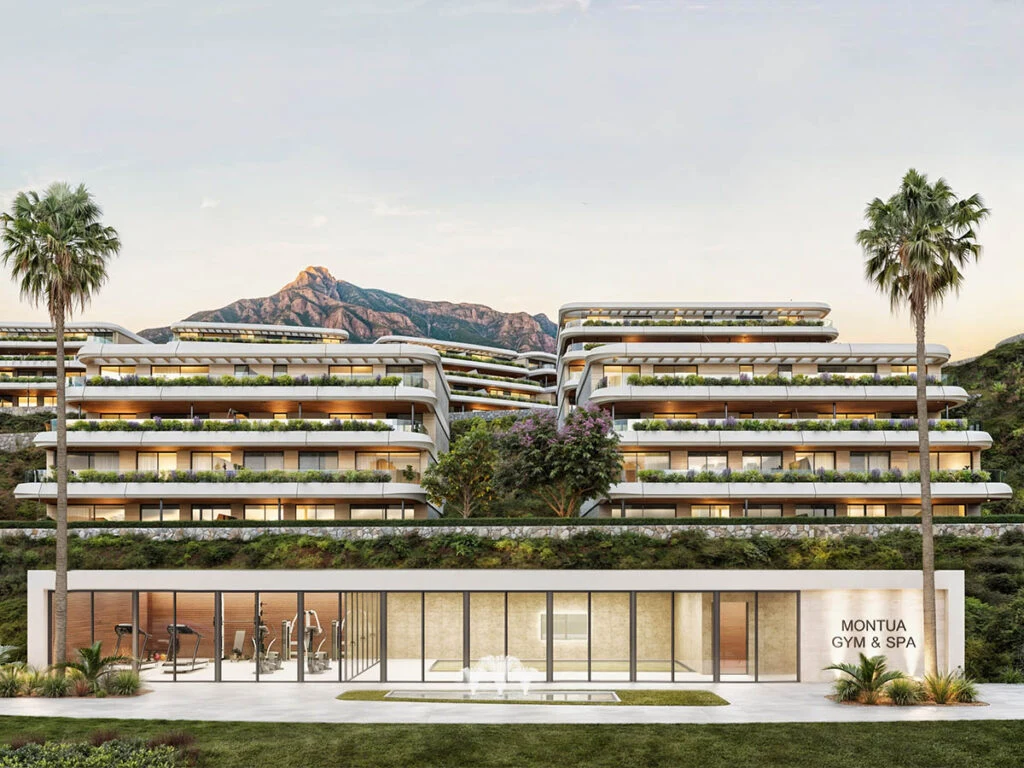 Montua Spa architectural rendering with landscaped terraces